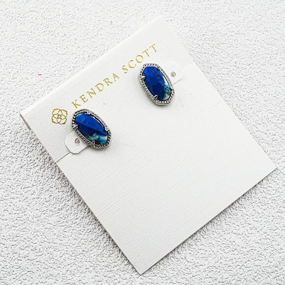 Kendra Scott Blue Mixed Cubic Zirconia Stud Earrings - Picture 1 of 1